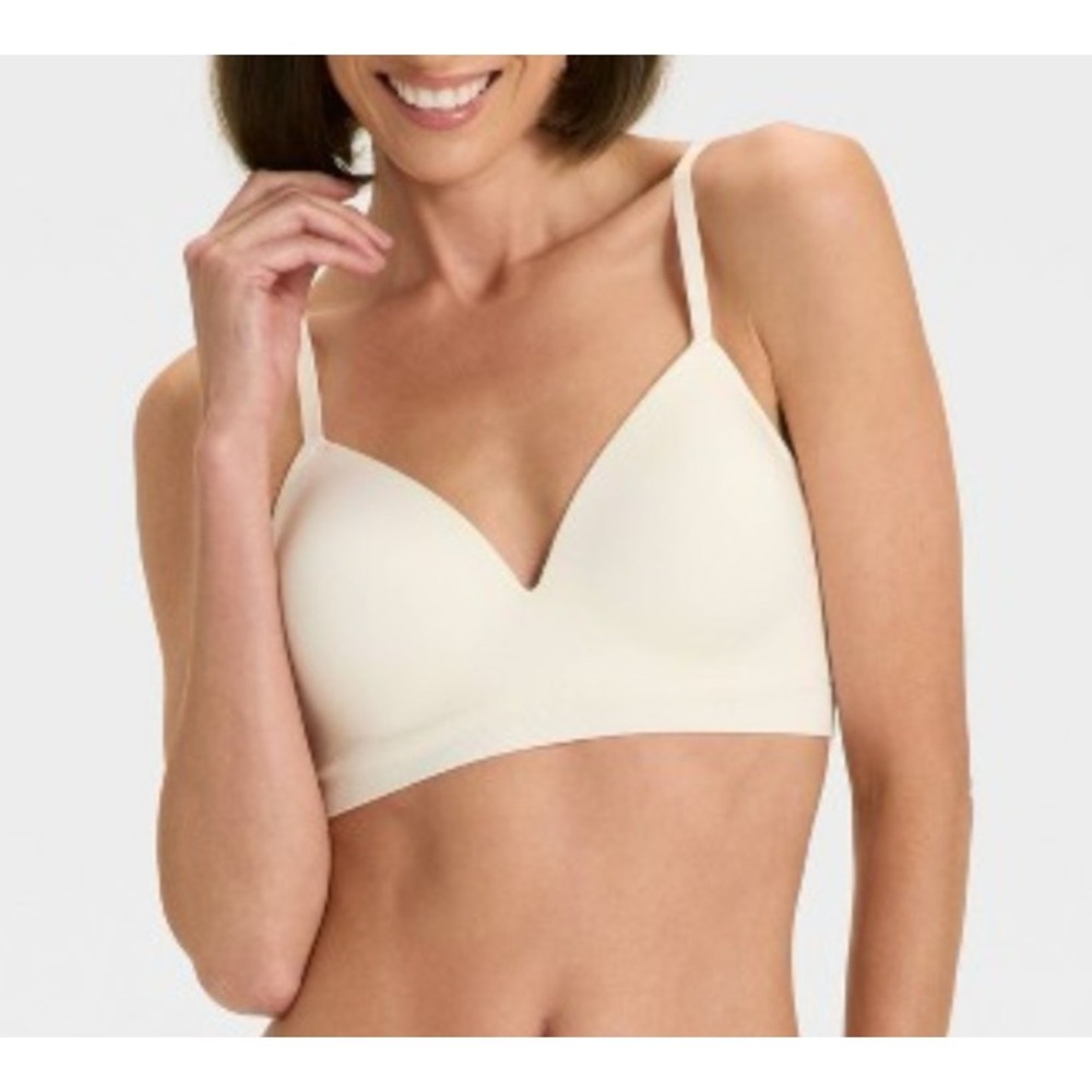 Auden Women's lightly lined seamless Bra Size L white